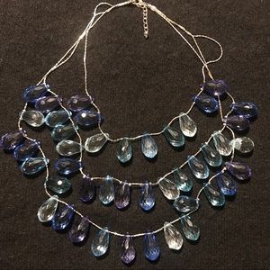 Crystal necklace blue stones